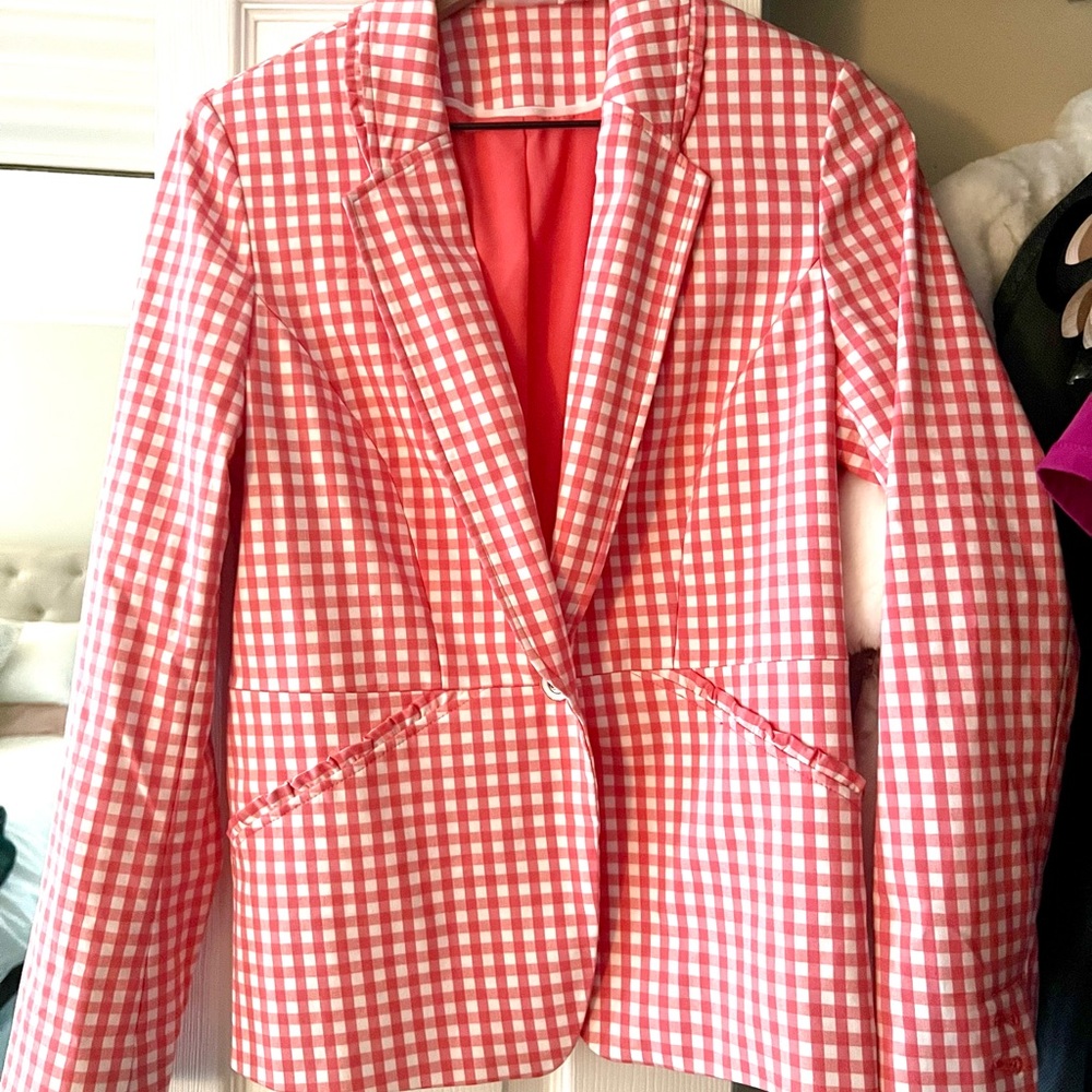 Rafaella Pink Gingham Blazer